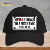 Heart Belongs To Mechanic Novelty License Plate Hat Cotton / Black