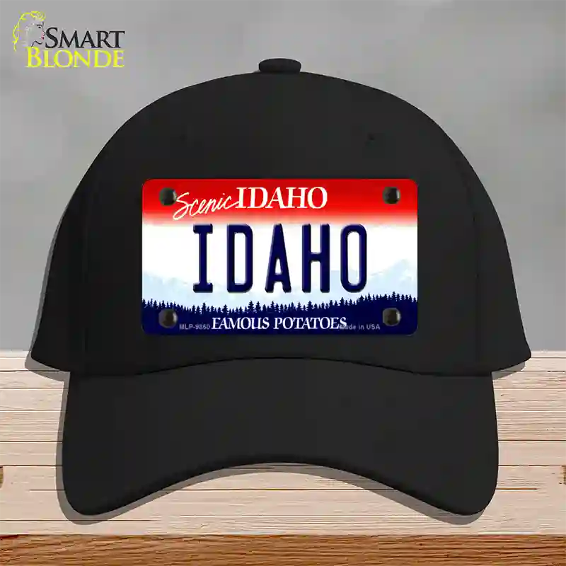 Scenic Idaho Novelty License Plate Hat Cotton / Black