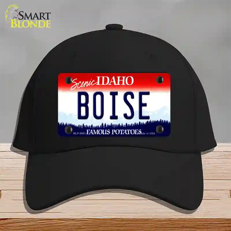 Boise Idaho Novelty License Plate Hat Cotton / Black