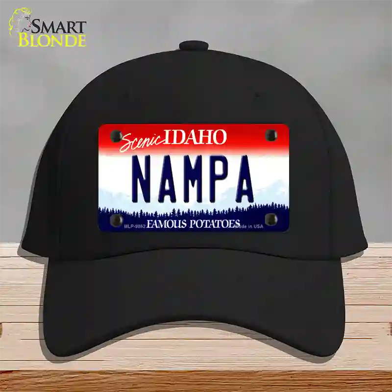 Nampa Idaho Novelty License Plate Hat Cotton / Black