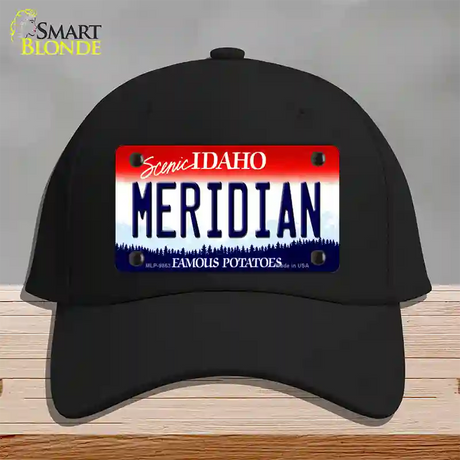 Meridian Idaho Novelty License Plate Hat Cotton / Black