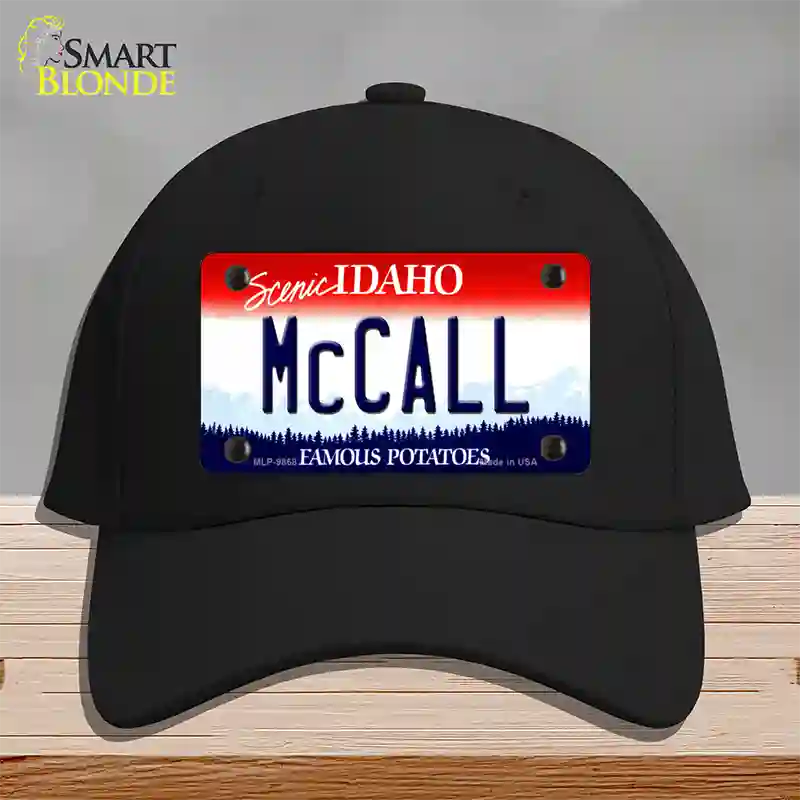 McCall Idaho Novelty License Plate Hat Cotton / Black