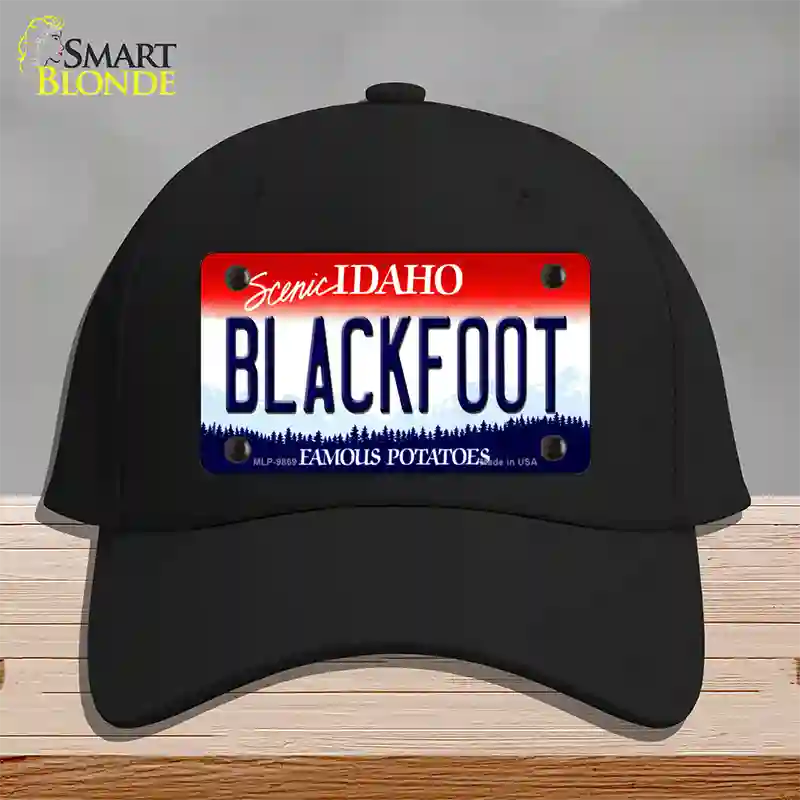 Blackfoot Idaho Novelty License Plate Hat Cotton / Black