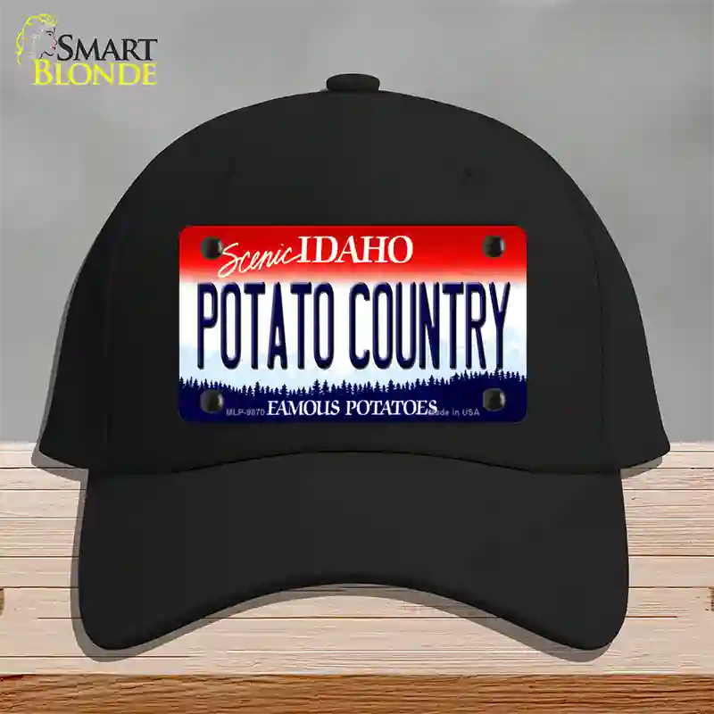 Potato Country Idaho Novelty License Plate Hat Cotton / Black