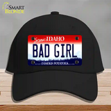 Bad Girl Idaho Novelty License Plate Hat Cotton / Black