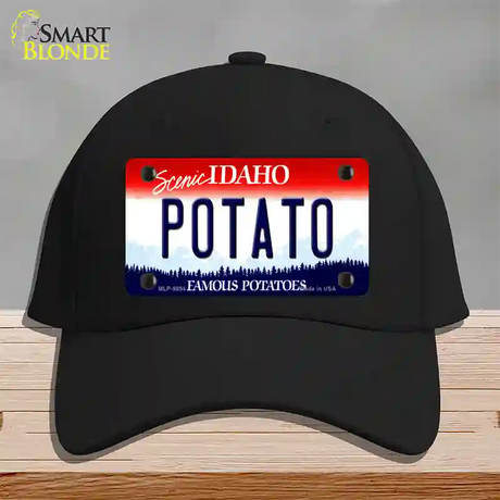 Potato Idaho Novelty License Plate Hat Cotton / Black