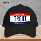 Trout Idaho Novelty License Plate Hat Cotton / Black