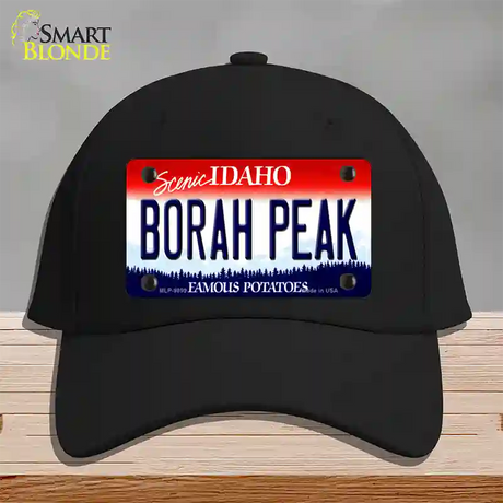 Borah Peak Idaho Novelty License Plate Hat Cotton / Black