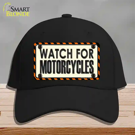 Watch For Motorcycle Novelty License Plate Hat Cotton / Black