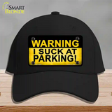 Warning Suck At Parking Novelty License Plate Hat Cotton / Black