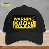 Warning Driver Insane Novelty License Plate Hat Cotton / Black