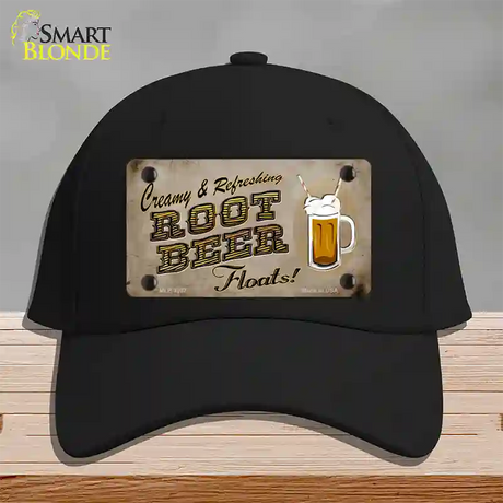 Root Beer Floats Novelty License Plate Hat Cotton / Black