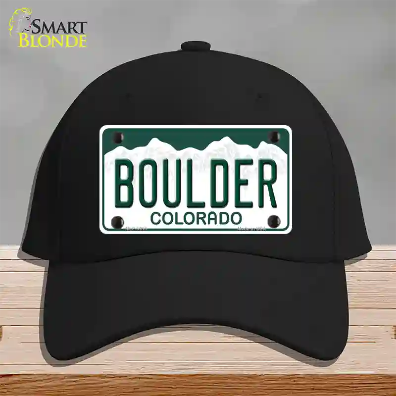 Boulder Colorado Novelty License Plate Hat Cotton / Black