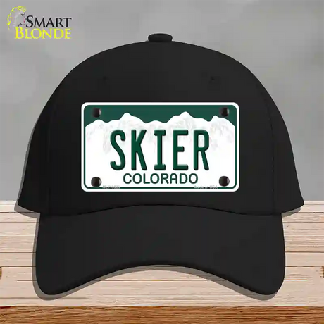 Skier Colorado Novelty License Plate Hat Cotton / Black