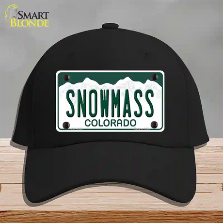 Snowmass Colorado Novelty License Plate Hat Cotton / Black