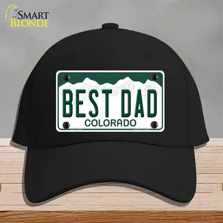 Best Dad Colorado Novelty License Plate Hat Cotton / Black