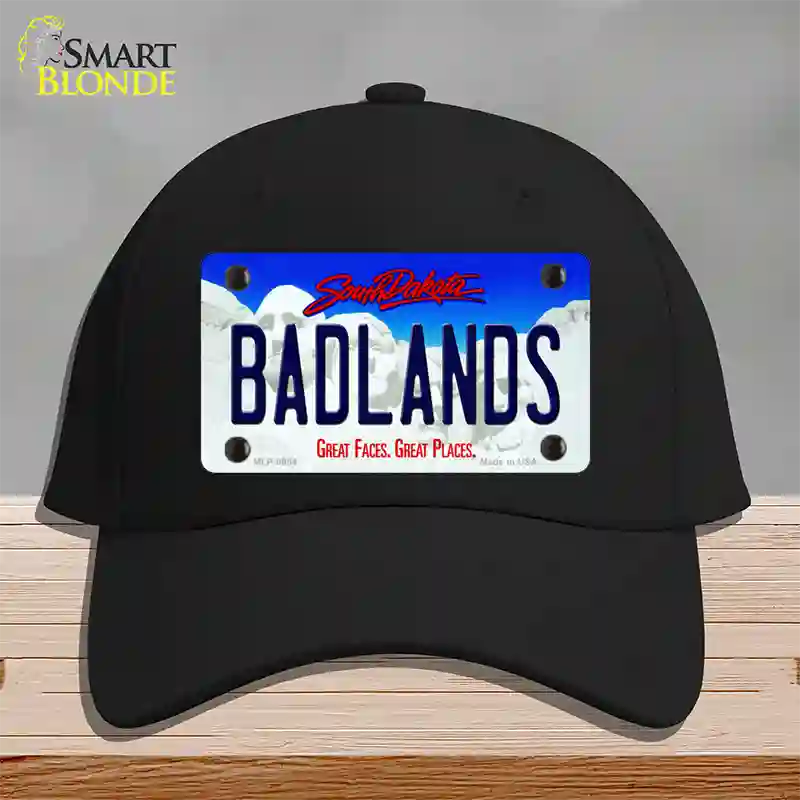 Badlands South Dakota Novelty License Plate Hat Cotton / Black