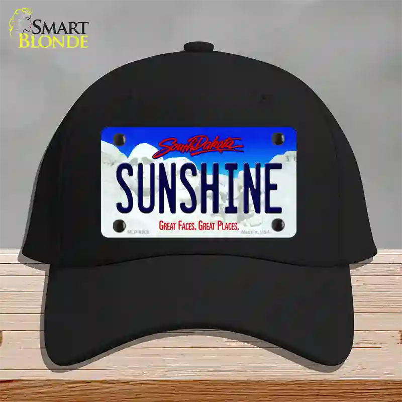 Sunshine South Dakota Novelty License Plate Hat Cotton / Black