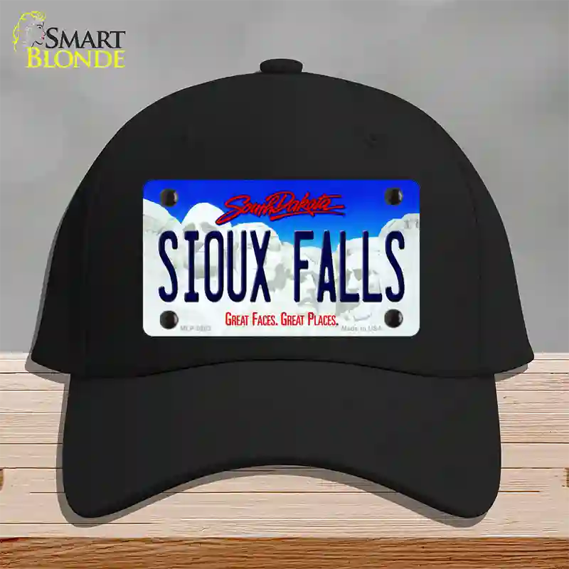 Sioux Falls South Dakota Novelty License Plate Hat Cotton / Black