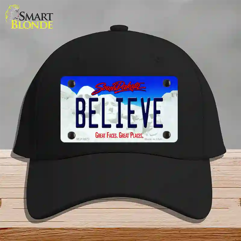 Believe South Dakota Novelty License Plate Hat Cotton / Black