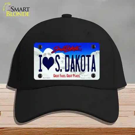 I Love South Dakota Novelty License Plate Hat Cotton / Black