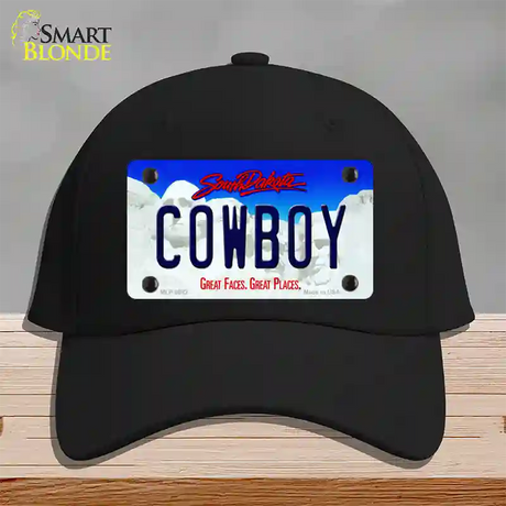 Cowboy South Dakota Novelty License Plate Hat Cotton / Black