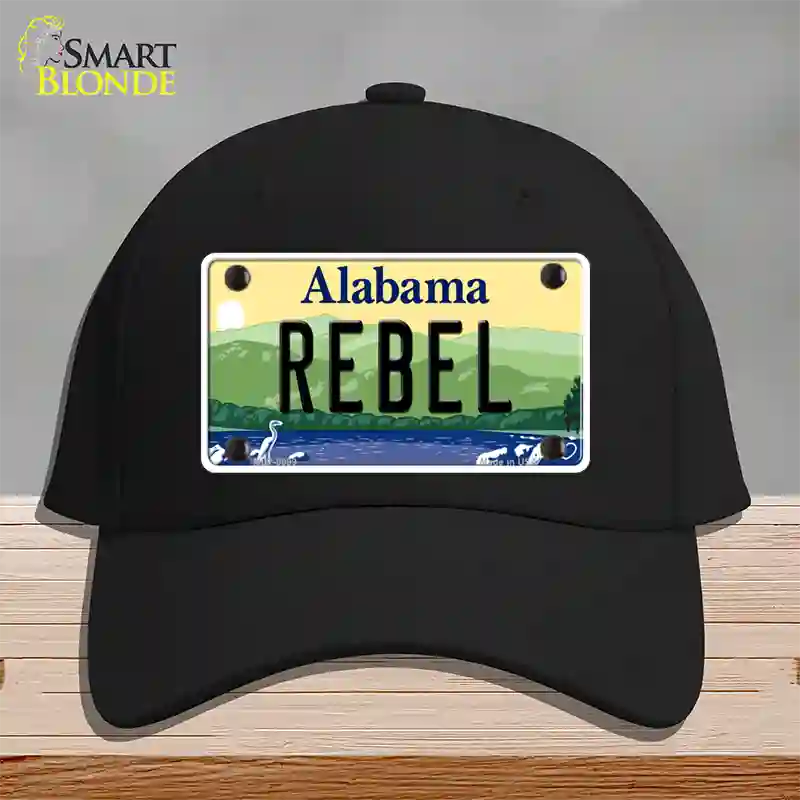 Rebel Alabama Novelty License Plate Hat Cotton / Black