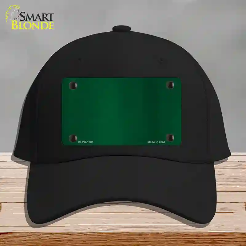 Green Metallic Solid Novelty License Plate Hat Cotton / Black