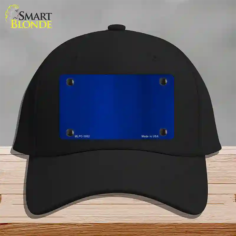 Blue Metallic Solid Novelty License Plate Hat Cotton / Black