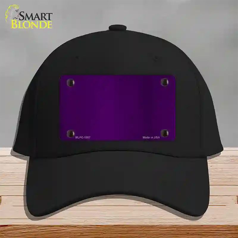 Purple Metallic Solid Novelty License Plate Hat Cotton / Black