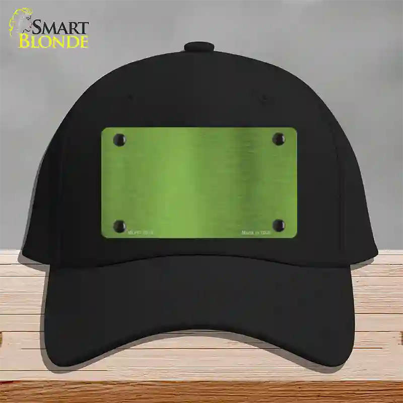 Lime Green Metallic Solid Novelty License Plate Hat Cotton / Black