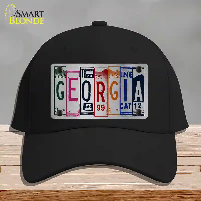 Georgia License Plate Art Novelty License Plate Hat Cotton / Black