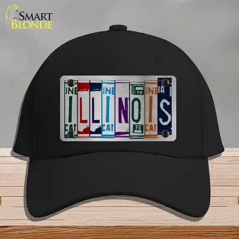 Illinois License Plate Art Novelty License Plate Hat Cotton / Black