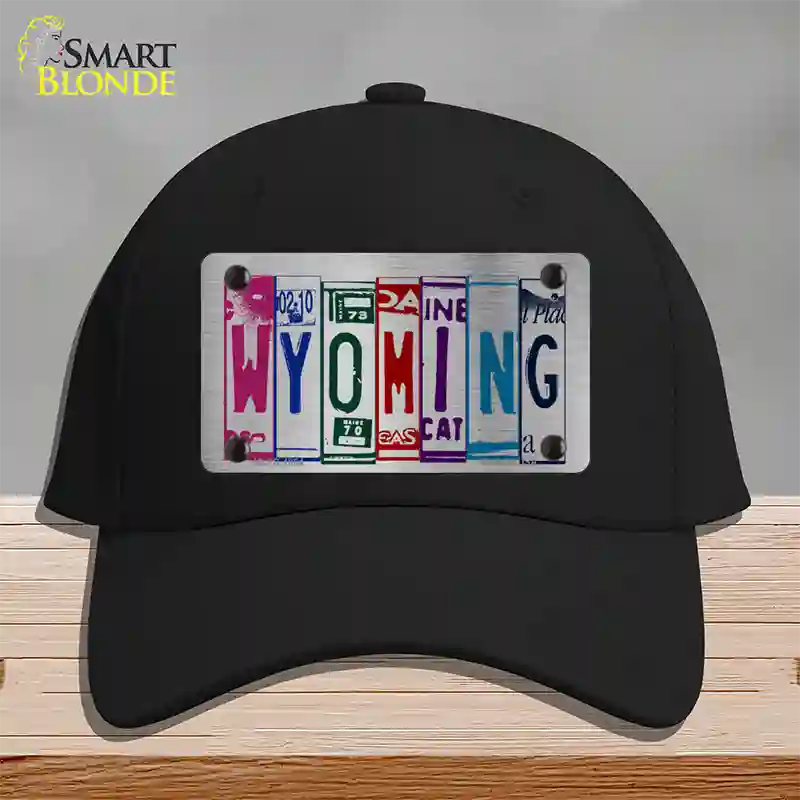 Wyoming License Plate Art Novelty License Plate Hat Cotton / Black