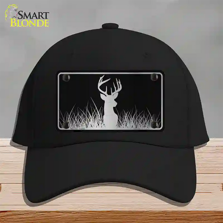 Deer Black Brushed Chrome Novelty License Plate Hat Cotton / Black