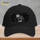 Beach Design Black Brushed Chrome Novelty License Plate Hat Cotton / Black