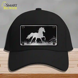 Horse Black Brushed Chrome Novelty License Plate Hat Cotton / Black