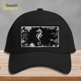 Sea Horse Black Brushed Chrome Novelty License Plate Hat Cotton / Black