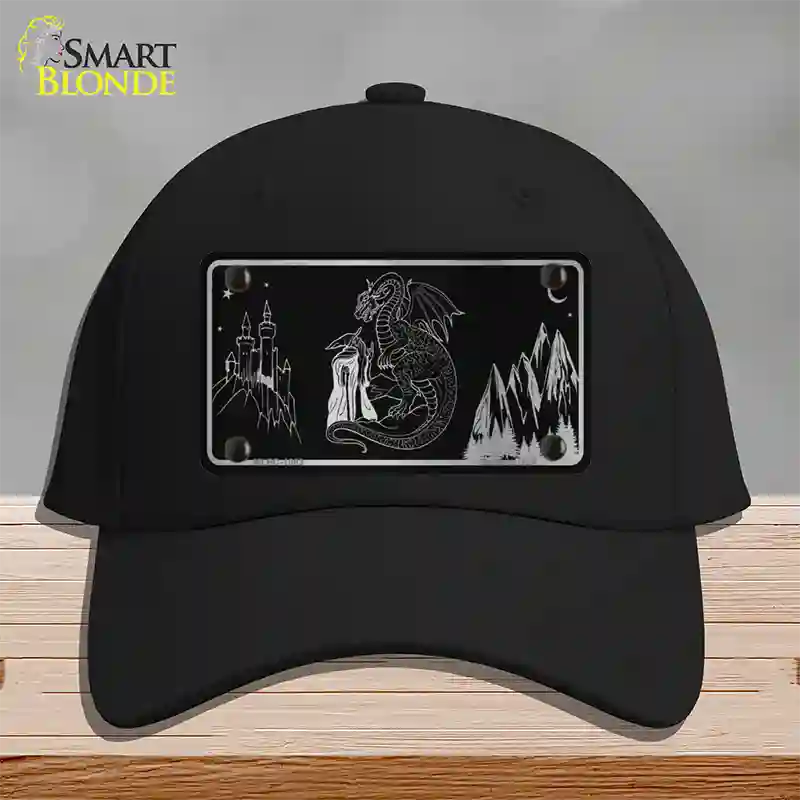 Wizards And Dragons Black Brushed Chrome Novelty License Plate Hat Cotton / Black