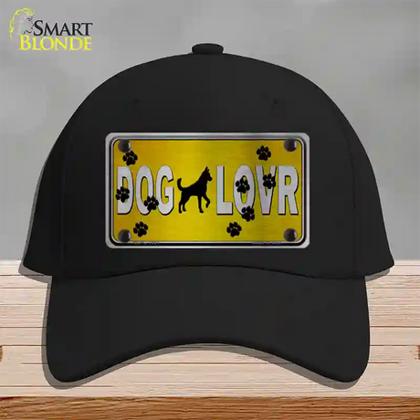 Dog Lover Yellow Brushed Chrome Novelty License Plate Hat Tag Cotton / Black