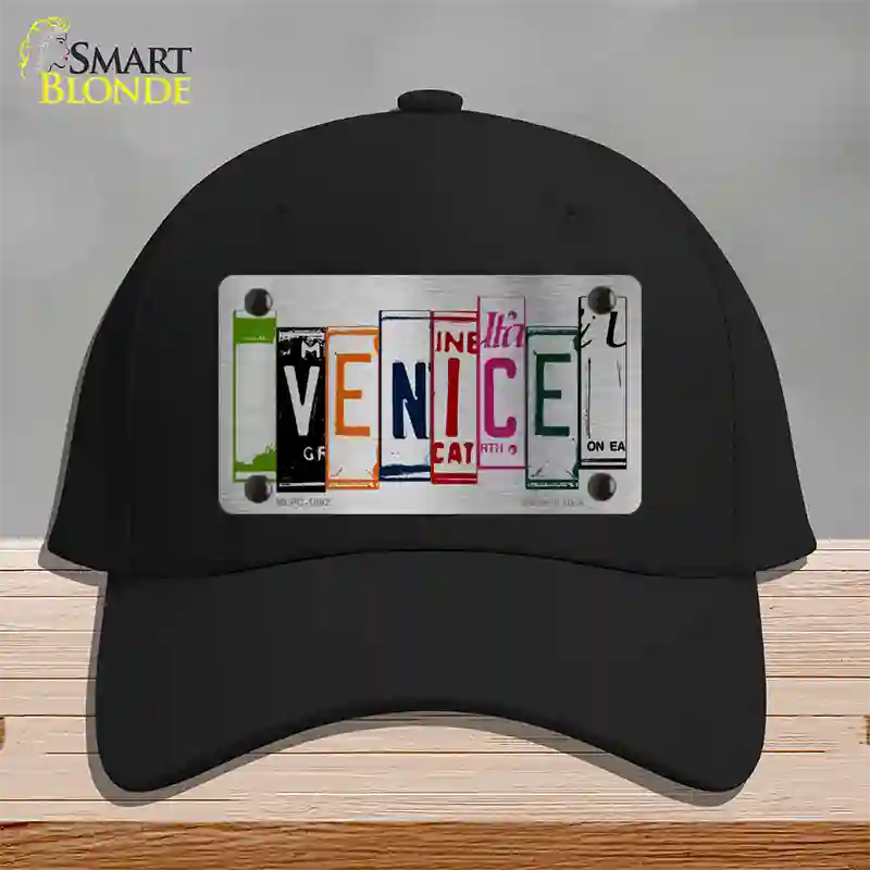 Venice License Plate Art Brushed Chrome Novelty License Plate Hat Tag Cotton / Black