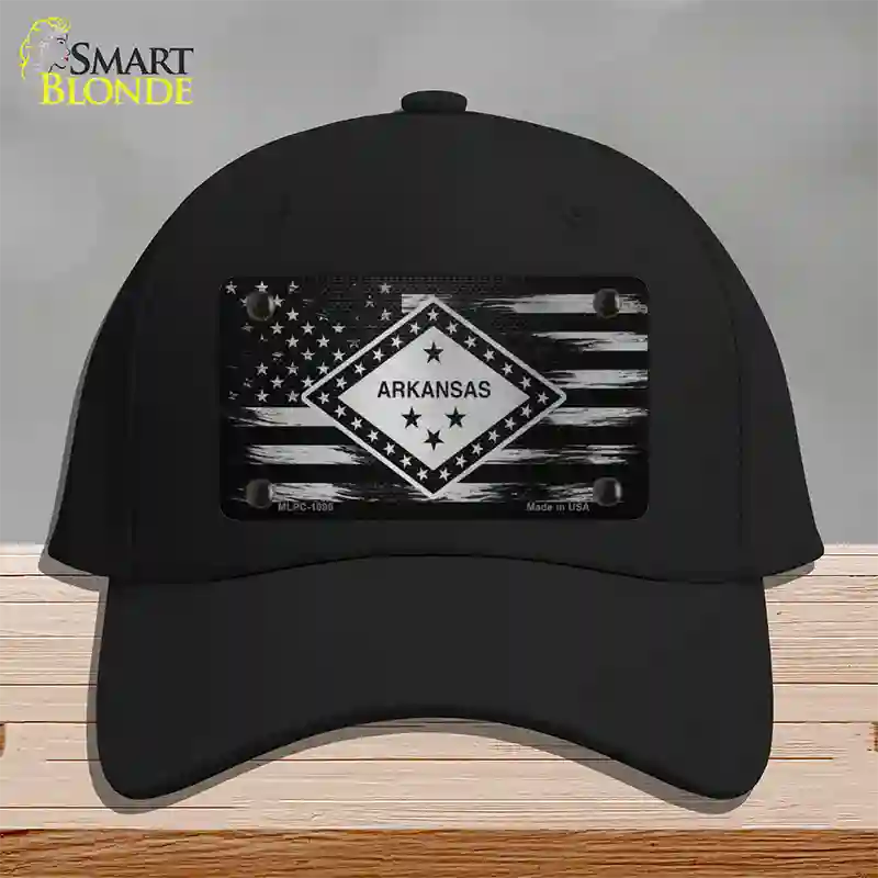 Arkansas Carbon Fiber Novelty License Plate Hat Cotton / Black