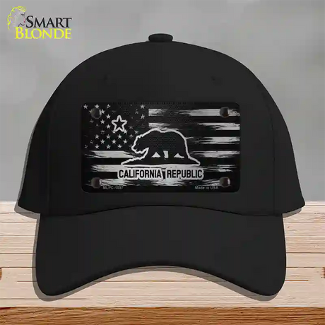 California Carbon Fiber Novelty License Plate Hat Cotton / Black