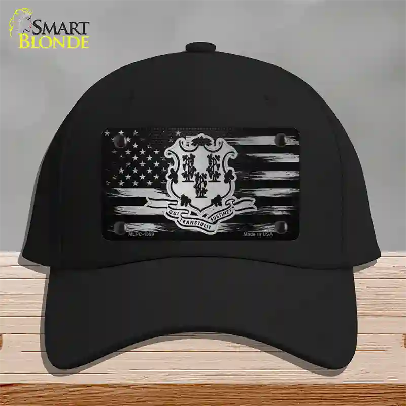 Connecticut Carbon Fiber Novelty License Plate Hat Cotton / Black