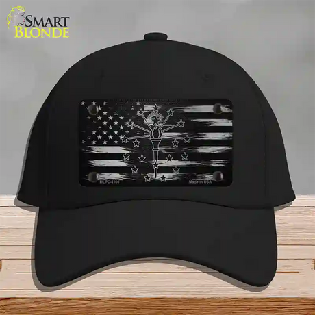 Indiana Carbon Fiber Novelty License Plate Hat Cotton / Black