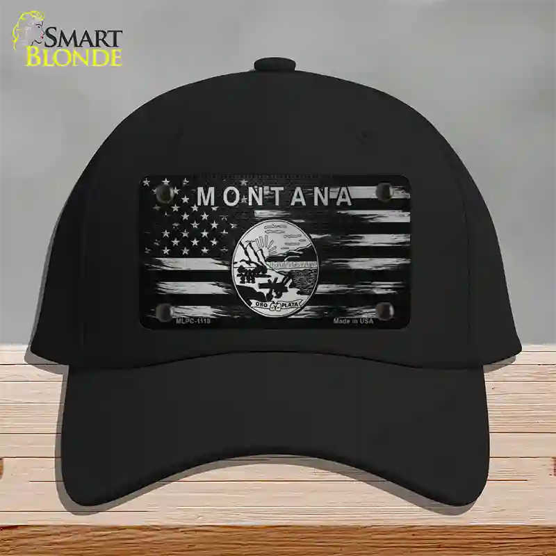 Montana Carbon Fiber Novelty License Plate Hat Cotton / Black