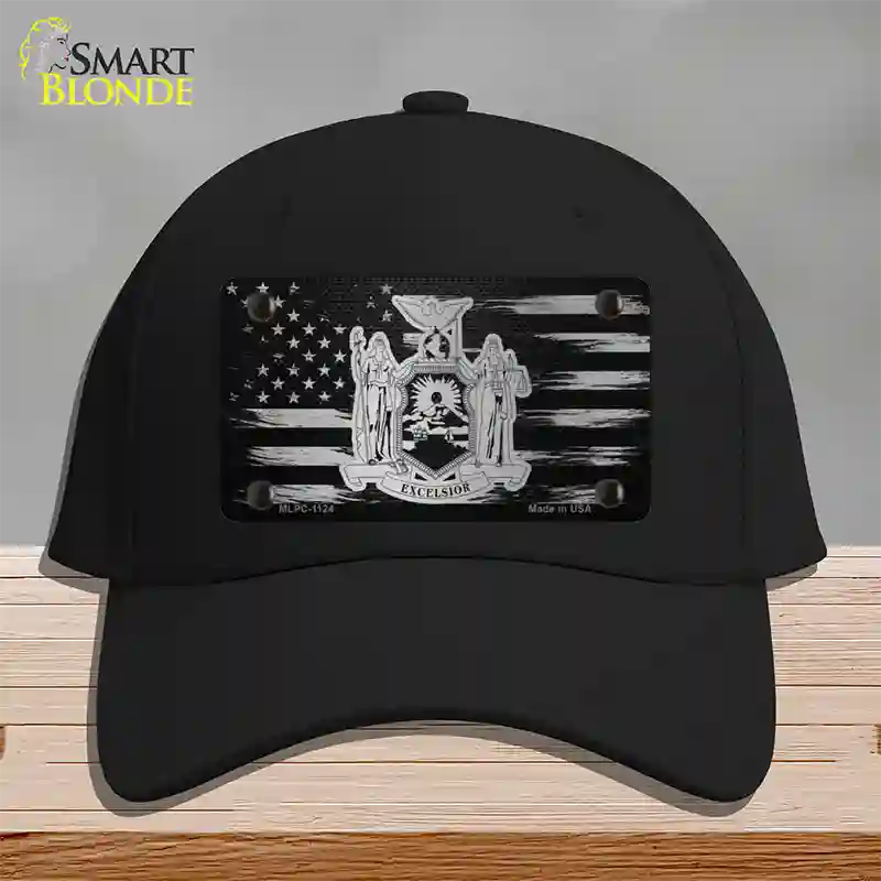 New York Carbon Fiber Novelty License Plate Hat Cotton / Black