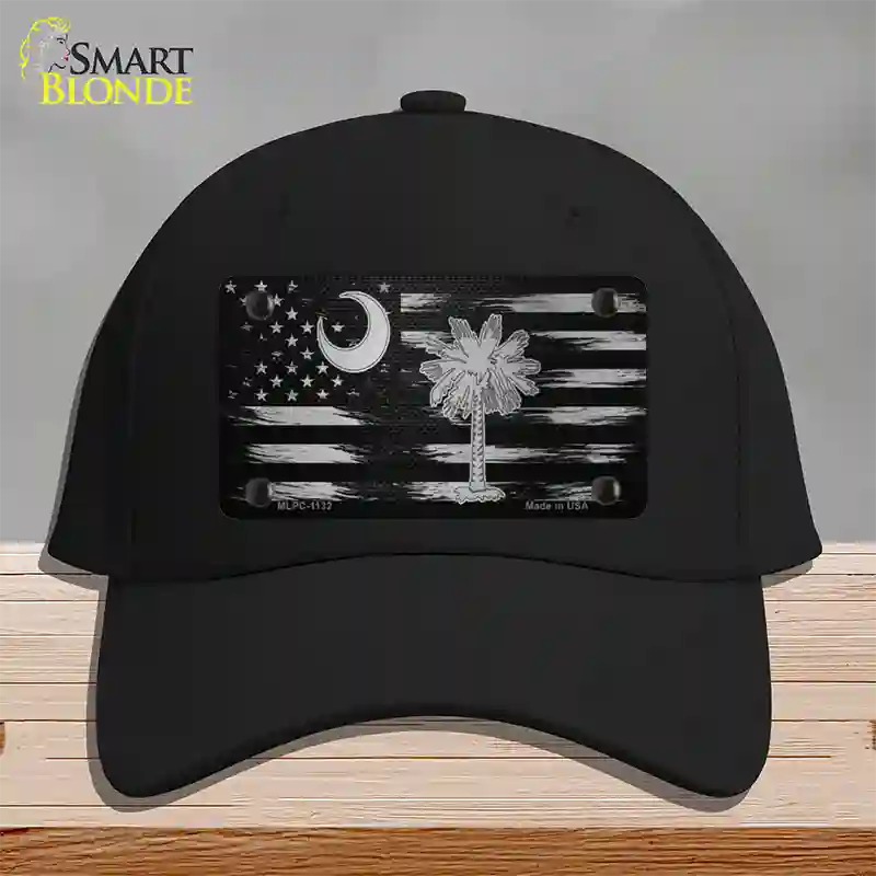 South Carolina Carbon Fiber Novelty License Plate Hat Cotton / Black