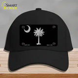 Palmetto Flag Brushed Chrome Novelty License Plate Hat Cotton / Black