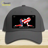 American Style Sexy Flag Pose Novelty License Plate Hat Cotton / Charcoal